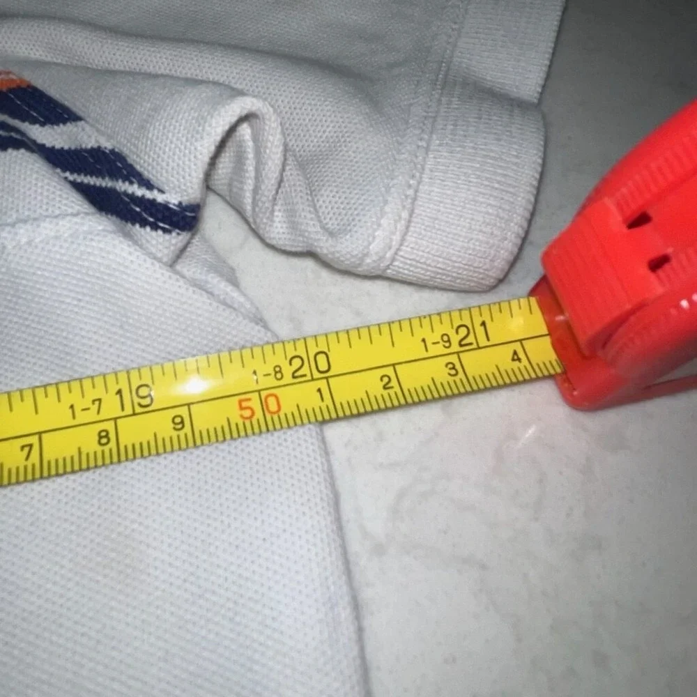 Banana Republic Mens Orange/Navy Striped Cotton/Stretch Polo‎ Medium